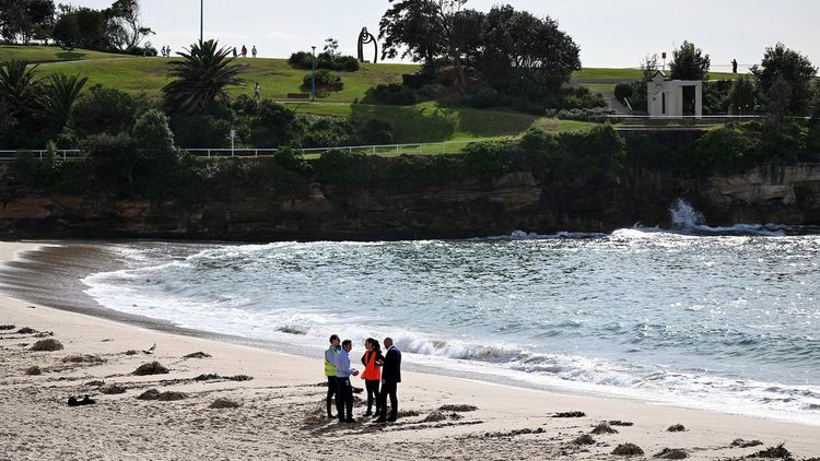 Schwarze Kugeln Strand Sydney